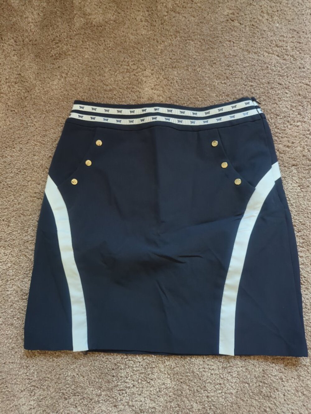 NWT PXG Activewear Skirt Snap Pockets Navy Size S